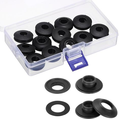 Ensemble de 12 œillets en Plastique pour bâches, Noirs (1/5)