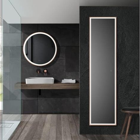 LEDIMEX-  Espejo Baño 160X40cm con Led y Antivaho Oro Rosa