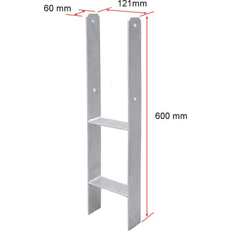 SWANEW 121MM 4 Stück Pfostenträger Pfosten H-anker Feuerverzinkt Langlebig Vierkantholzpfosten für Pfosten 12x12cm
