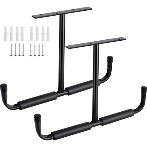 Steel Garage Ceiling Storage Hook, Heavy Duty Storage Rack for Hanging Lumber, Bikes, Tools, Wood, Heavy Duty Storage System, (2 Pack, Black)