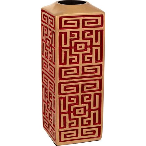 Jarrón de poliresina rojo 9,5x9,5x25,5 (1/5)