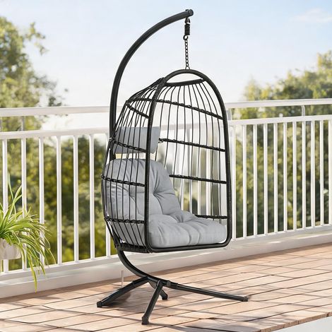 Mobilier de jardin en rotin en métal PE-Rattan 105 x 101 x 196 cm (1/5)