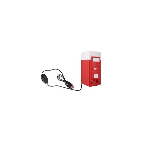 Mini réfrigérateur USB pour PC, refroidisseur/chauffe-canettes rouge (1/5)