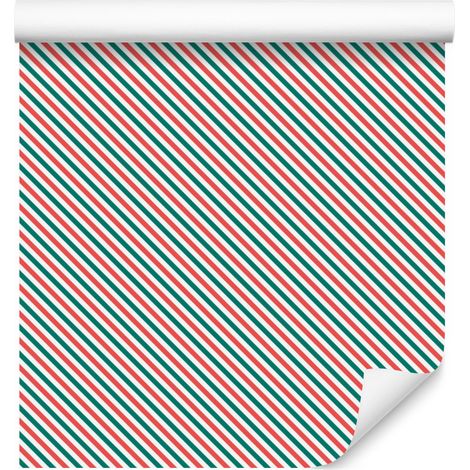 Papier peint à rayures corail et mer pour salon et chambre 50x1000 cm (1/5)
