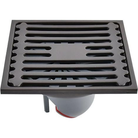 10 x 10cm Siphon de Sol Exterieur en Acier Inoxydable Carré de Salle de Bain Écoulement De Douche,l'odeur du Siphon Égouttoir Drain de Plancher avec Couvercle de Crépine Amovible (1/5)