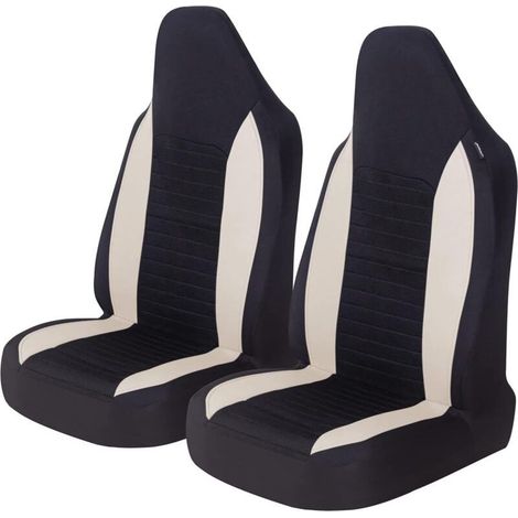 2Pcs Car Front Seat Covers Car Seat Protectors Universal Seat Covers for Cars Trucks SUVs, Beige (1/5)