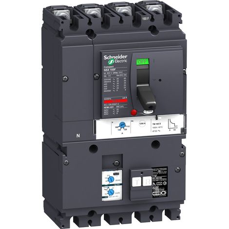 Schneider LV430951 Interruttore automatico 4P 160A TM125D vigicompact