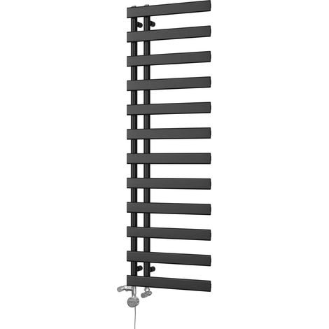 Agar - Black Dual Fuel Towel Rail H1564mm x W500mm Thermostatic (1/3)