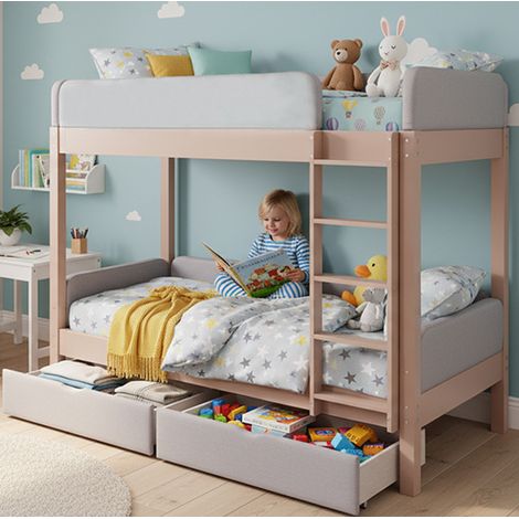 letto struttura 90x200 con cassetti scala sicura OKMYHOME (1/5)