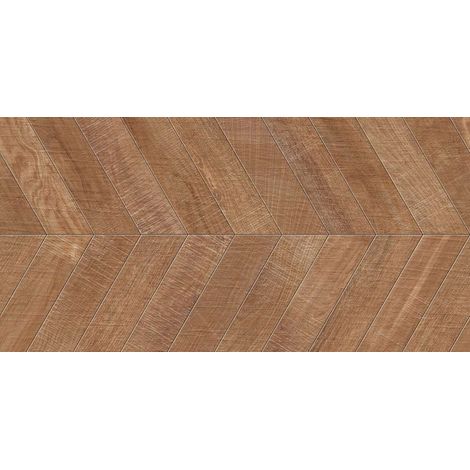Carrelage sol / mur effet bois design chevron 60x120 cm ARTWOOD CHEVRON NUT(vendu par boite de 1.44m2) (1/2)