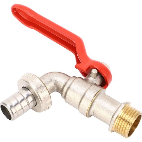 Robinet d'arrosage fileté mâle G1/2" entrée G3/4" sortie en laiton anticorrosion avec étanchéité optimale pour machine à laver (1/5)