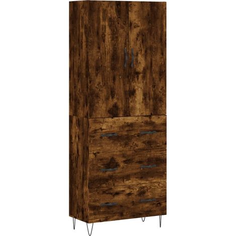 Buffet credenza cassettiera armadio mobile contenitore organizer cucina soggiorno salotto alto 69,5 x 34 x 180 cm legno ingegnerizzato marrone 020033544