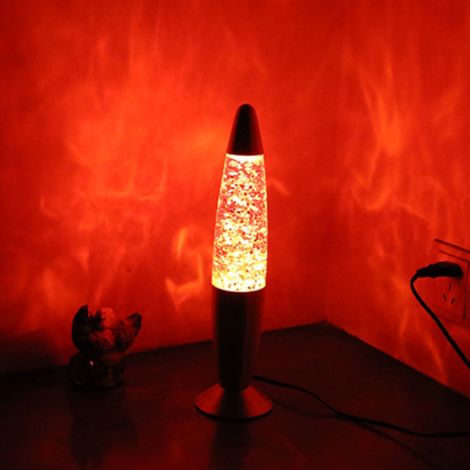 Lava-Glitzer-Nachtlicht – 33 cm Flüssiglicht – Aluminium und gehärtetes Glas – Stimmungsbeleuchtung für Wohn- und Schlafzimmer (1/5)