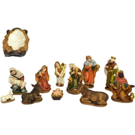 Presepe natività sacra famiglia di natale per decorazioni addobbi casa negozi ristoranti idea regalo set 11 cm15 (1/5)