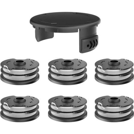 Bobines de rechange compatibles avec les tondeuses Parkside PRT 550 A1/B2/C3 (6 bobines + 1 capuchon) (1/4)