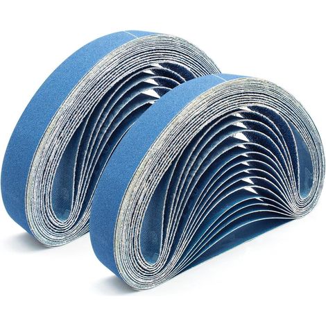 20 pièces Bandes abrasives au corindon de zirconium 30x533 mm. Pour ponceuse à bande,polissage métal,bois. Grain 80 (1/5)