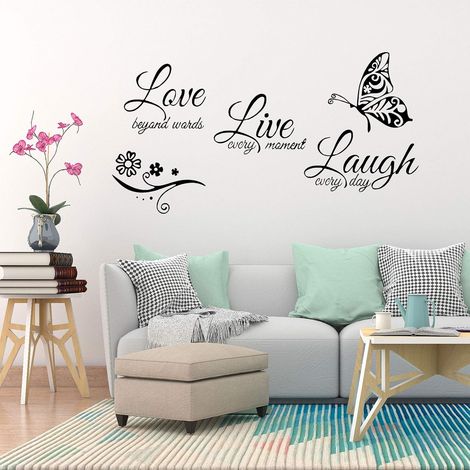 1 Sticker mural, Famille et citations, Décoration autocollante, Pour salon chambre bureau (1/5)