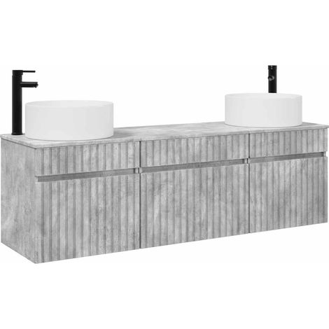 Bathroom Cabinet Set 3 pcs Concrete Grey 49 x 44.5 x 65.5 cm vidaXL (1/5)