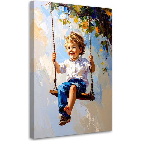 Wandbild Junge auf einer Schaukel 40x60 cm (1/5)