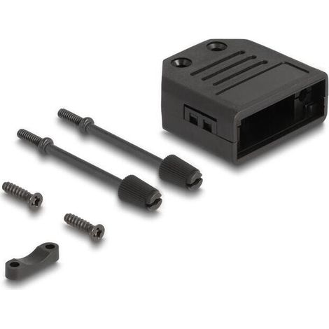 Delock 67026 carcasa d-sub para 9 pines macho / hembra, carcasa de plÁstico con descarga de tracciÓn negro