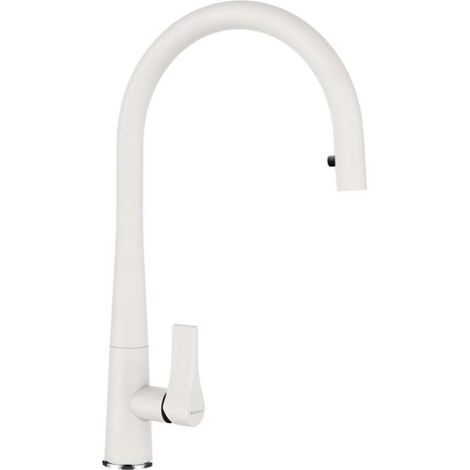 Schock Küchenarmatur Gota (ausziehbarer Auslauf) weiß Hochdruck (1/2)
