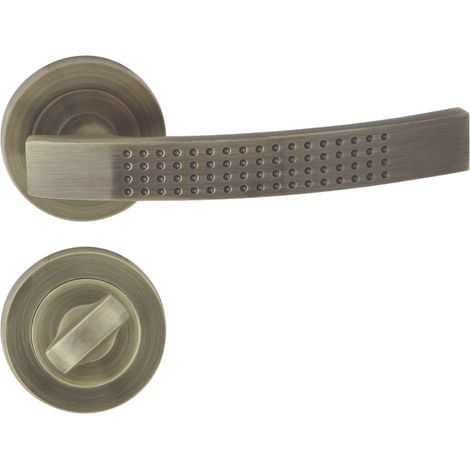 DOMINO Poignée de porte ALMA-R ECO M3 WC Poignée avec rosace WC Bronze (1/5)