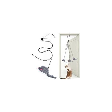 Jouets interactifs en plumes pour chat, jouet rétractable, jouets interactifs à suspendre pour chats d'intérieur et chaton, jouets d'exercice mental (1 pièce) (1/5)