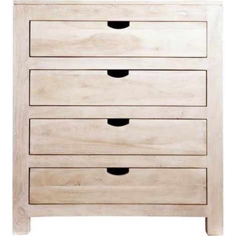 Kommode Akazie 85x42x95 white stone getüncht  NATURE WHITE 85