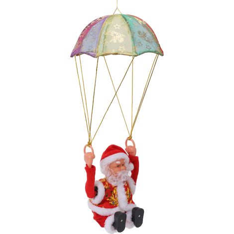 Weihnachtliche Fallschirmdekorationen aus umweltfreundlichem und sicherem Fleece, ideal für Kinder. Ein Fallschirm zum Aufhängen für Akrobatik. (1/5)