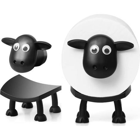 Portarrollos de papel higiénico Black Sheep, juego de 2 dispensadores de resina para baño (1/4)