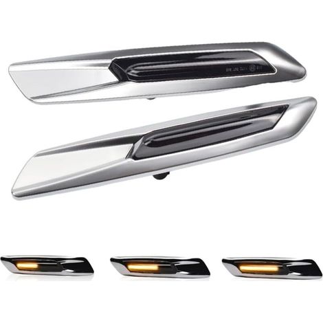 Clignotants Led Indicateur Latéral Dynamique Remplacement Pour B-MW 1 3 5 Series E90 E91 E92 F30 E93 E46 E60 E61 (Argent-1)