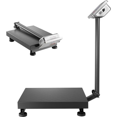 Mophorn Báscula digital de plataforma con capacidad de 300 kg, precisión de 50 g, conversión entre libras y kilogramos, función de tara y calculadora de precios, ideal para equipaje, paquetes. (1/5)