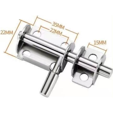 2 Pcs Loquet Porte Targette Acier Inoxydable Mini Verrou de Baie Coulissante Convient aux portes de jardin fenêtres entrepôts (Argent) (1/3)
