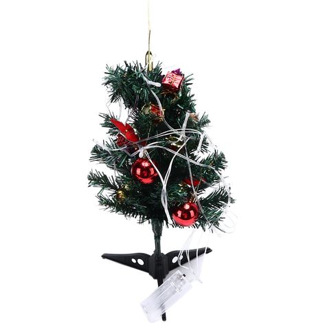 Ensemble de mini sapin de Noël de table de 50 cm avec lumières LED multicolores et décorations à suspendre pour décoration de Noël à faire soi-même (1/5)