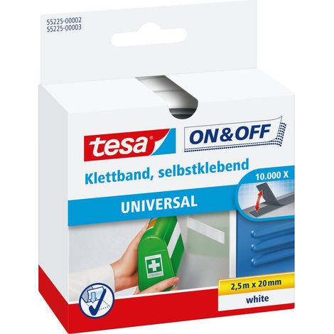 Tesa On & Off Klebeband Weiß 2,5m x 20mm (1/5)