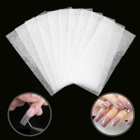 Kit de 100 faux ongles en fibre de verre pour extensions d'ongles, en soie et gel de verre. Outil de manucure pour salon et pose de gel UV.