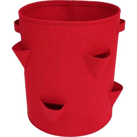 Sac De Culture Suspendu - 8 Orifices Pour Fraises Tomates Poivrons - Tissu Non Tissé Respirant Épais - Dimensions 22 X 38 Cm - 1 Pièce (1/5)