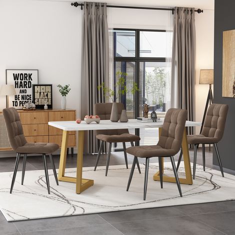 Set tavolo sedie cucina 117x68 cm MDF 5 pezzi OKMYHOME (1/5)