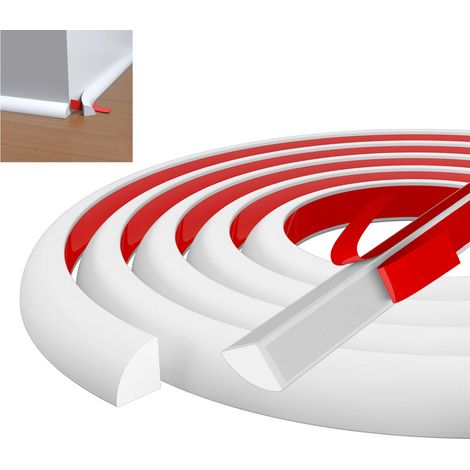 Moulure Murale Quart de Rond 5m – Adhésif Flexible TPE, Joint Décoratif pour Baignoire, Plafond, Mur, Sol et Bord de Carrelage (Blanc)