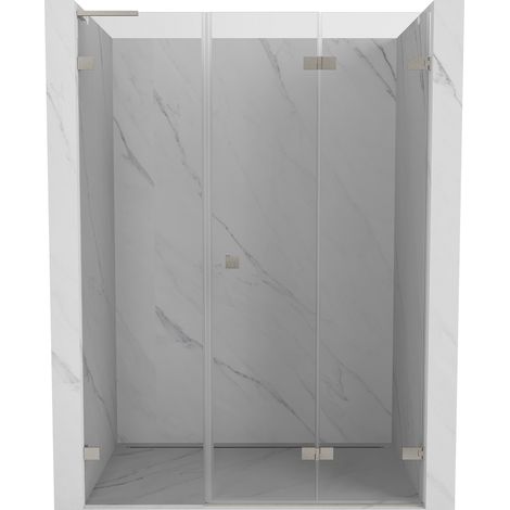 Mexen Lunar-F L porta doccia pieghevole destra 145 cm, trasparente, nichel spazzolato - 836SL-145-050-97-00-P (1/5)