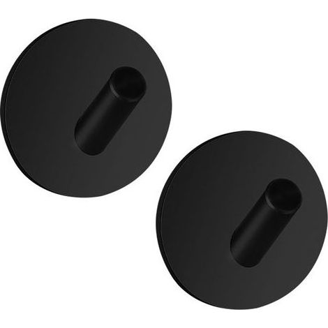 Crochets Adhesifs Muraux 2 Pièces Accroche Torchon Cuisine Sans PercAvec Coussinet Collant Crochet Adhesif Mural Salle De Bain Acier Inox 304 Crochet Autocollant Adhesif, Rond, Noir (1/5)