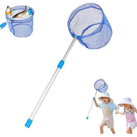 Épuisette de pêche télescopique avec longue poignée, filet de pêche léger et pliable pour adultes et enfants, cadre en aluminium, épuisette en silicone pour jetée, kayak, bateau et embarcation