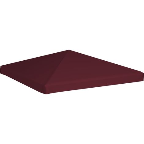 Toile supérieure de gazebo Style Moderne - Recouvrement de remplacement - 310 g/m² 3x3 m Bordeaux Chic-545315 (1/5)