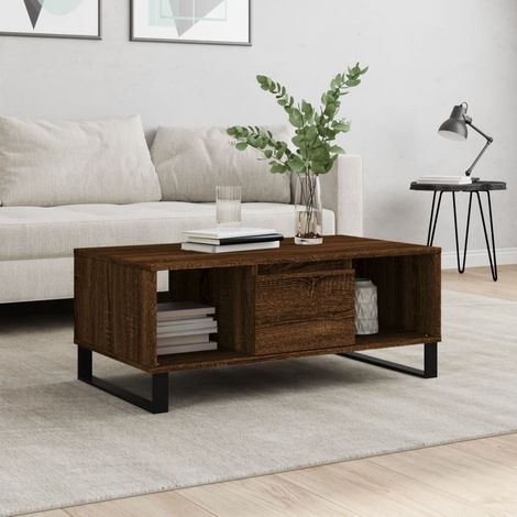 Couchtisch Braun Eichen-Optik 90x50x36,5 cm Holzwerkstoff (1/5)