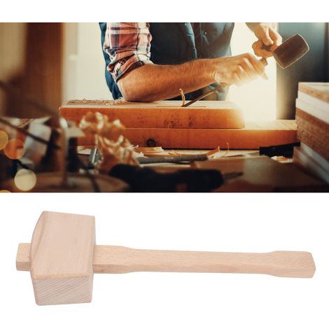100-mm-Holzhammer, Holzklöppel, Holzgriff, Holzbearbeitungswerkzeug, kleiner Zimmermannshammer (1/5)