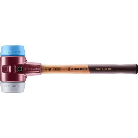 HALDER SIMPLEX Schonhammer Ø 80 mm TPE soft blau / TPE mid grau (1/5)