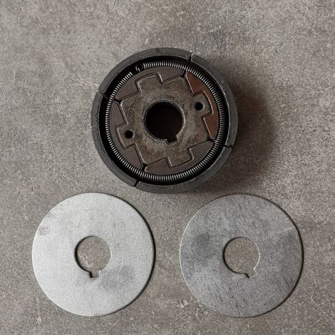 Embrayage EH12 : Diamètre extérieur 78,5 mm, trou de montage 20 mm, épaisseur 18 mm. (1/2)