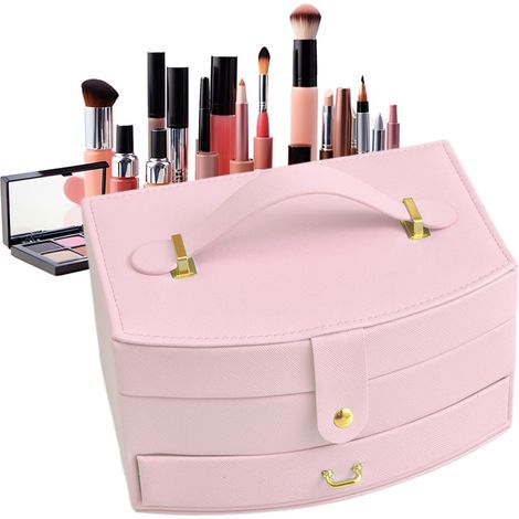 Schmuckkästchen,Doppellagiges großes tragbares Etui,Schmuckbox-Organizer - Für Ohrringe Halsketten Mädchen Frauen Hochzeit Valentinstag Geburtstag Zuhause Schlafzimmer Schminktisch