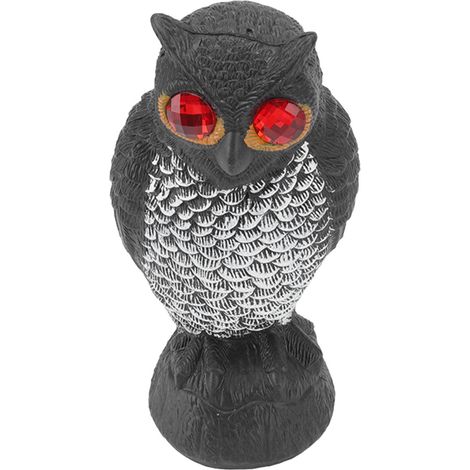 Effaroucheur Oiseaux Hibou Jardin Plastique Yeux Rouges Anti-Oiseaux Durable Détails Fins Petit Hibou Décoratif (1/5)