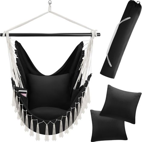 Fauteuil suspendu Coussins d'assise et de dossier extra épais noir